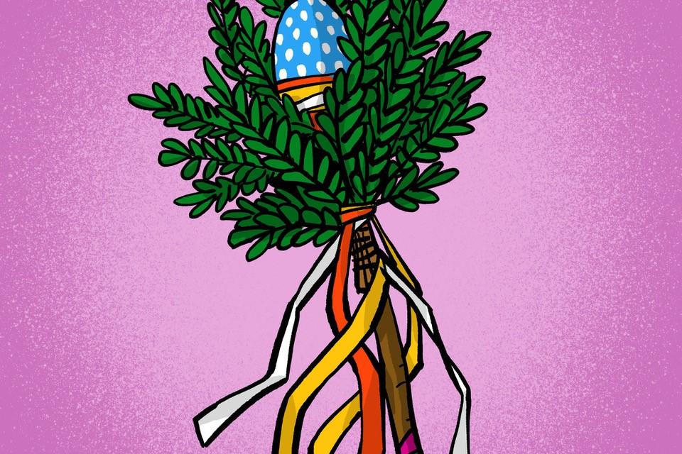 familien234 Symbole Palmsonntag Palmstock