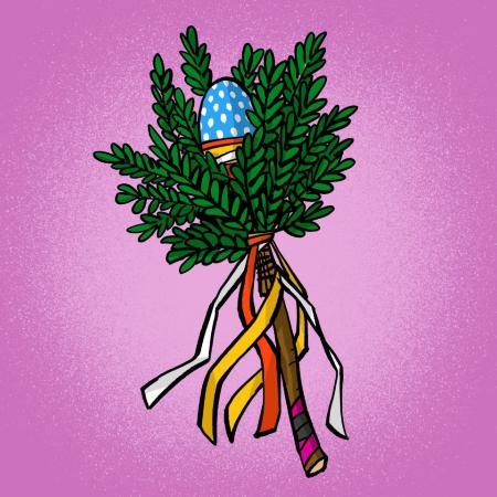 familien234 Symbole Palmsonntag Palmstock