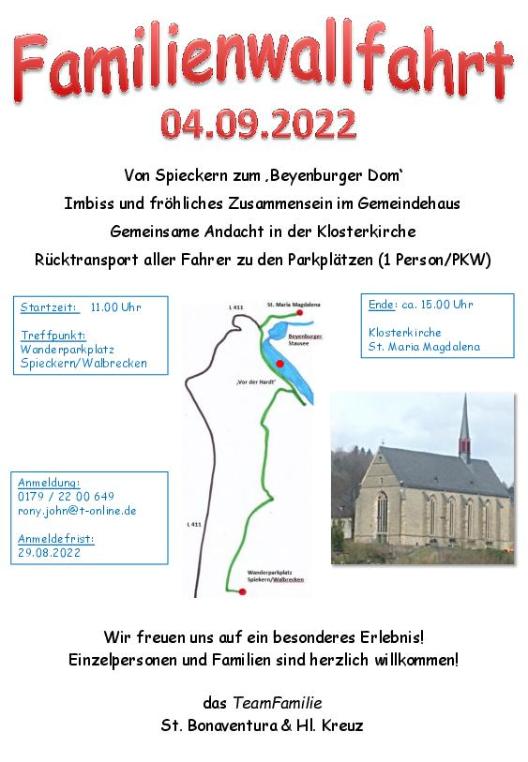 Flyer Familienwallfahrt 04.09.22