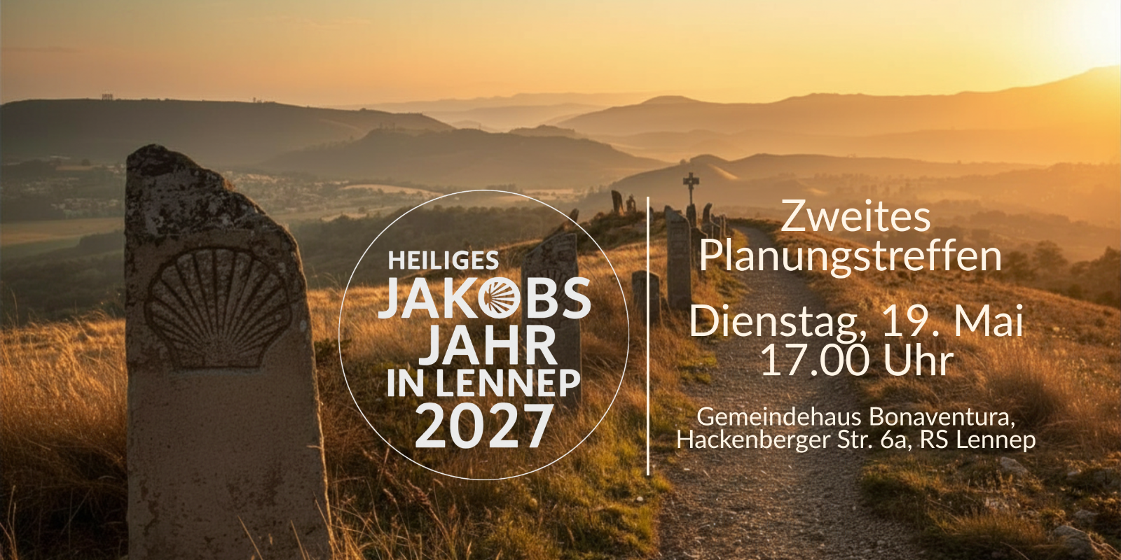 Jakobsweg-Pilgerbanner mit Muschel