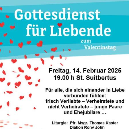 PLakat Gottesdienst für Liebende zum Valentinstag